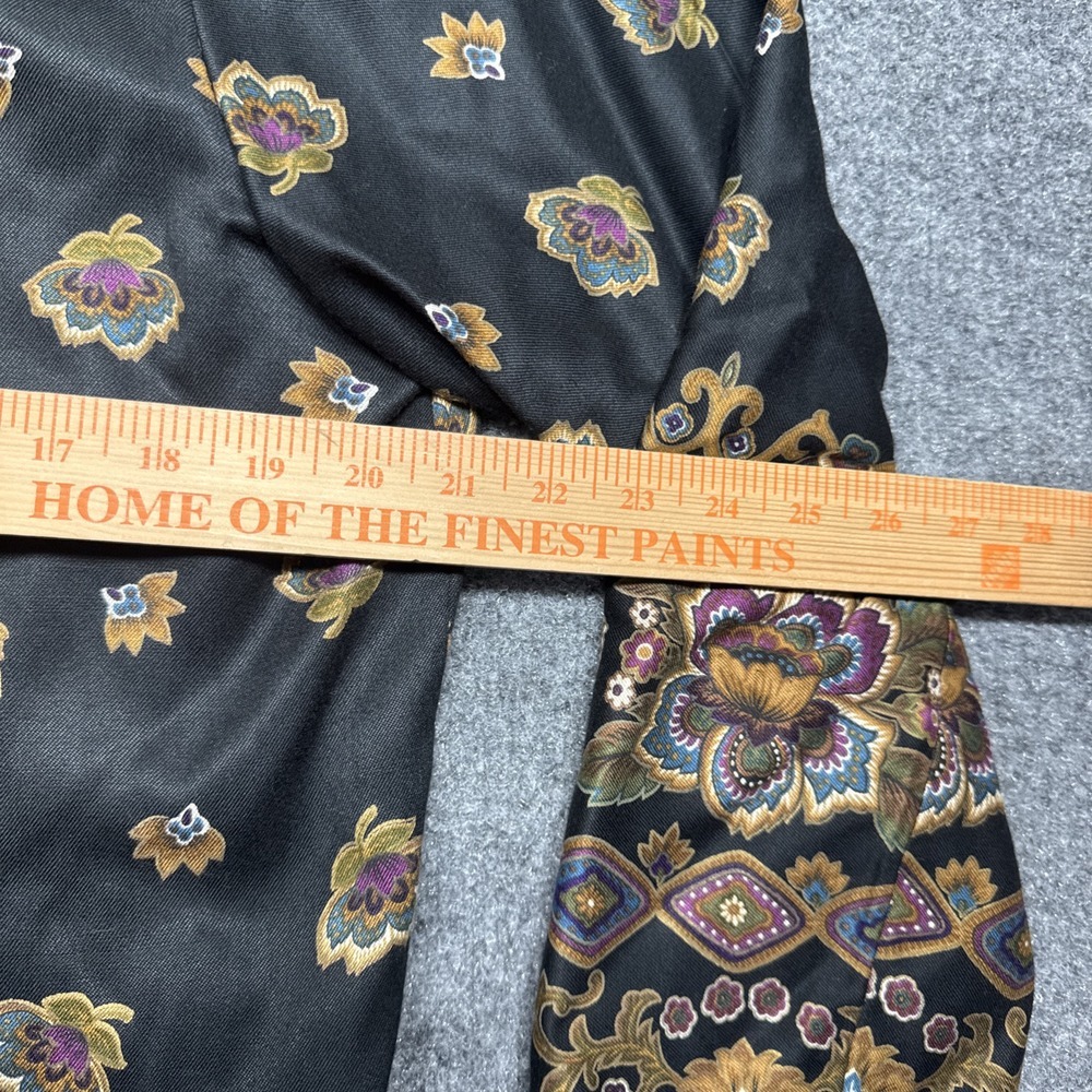 Kensington Square Silk Blazer Jacket Black Boho Floral‎ Print Single Button LG - Picture 6 of 7